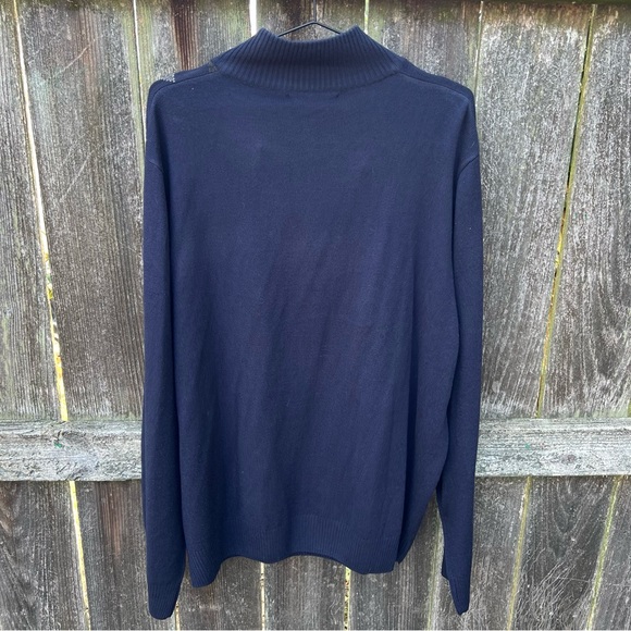 NWT Navy Side Argyle Pull Over Quarter Zip Sweater - Picture 2 of 10